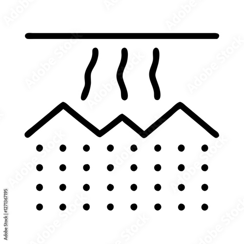 Irrigation system outline icon in black and white