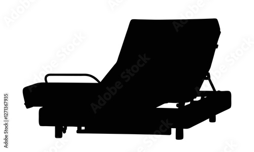 Adjustable bed silhouette illustration