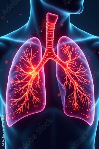 Fatty deposits in lung tissue with visible inflammation, air sac damage, breathing difficulties, cancerous growths