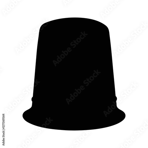 Thimble silhouette isolated on a white background
