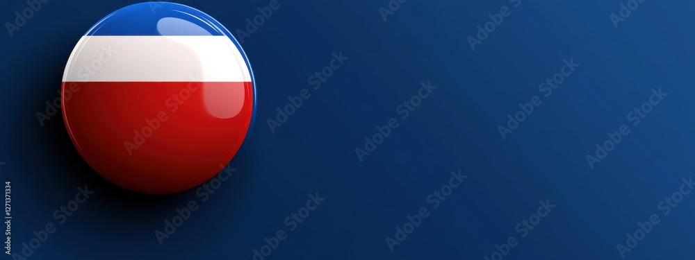 Naklejka premium Vibrant Representation of the Russian Flag on a Bold Blue Background Evokes National Pride