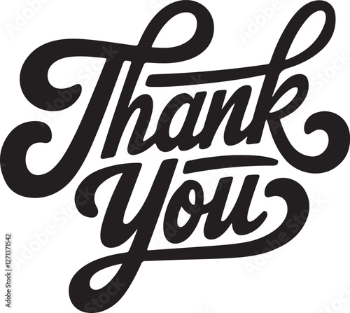 Stylish "Thank You" Lettering Design for Appreciation