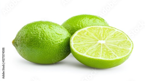 Splashing Water on Lime Fruits