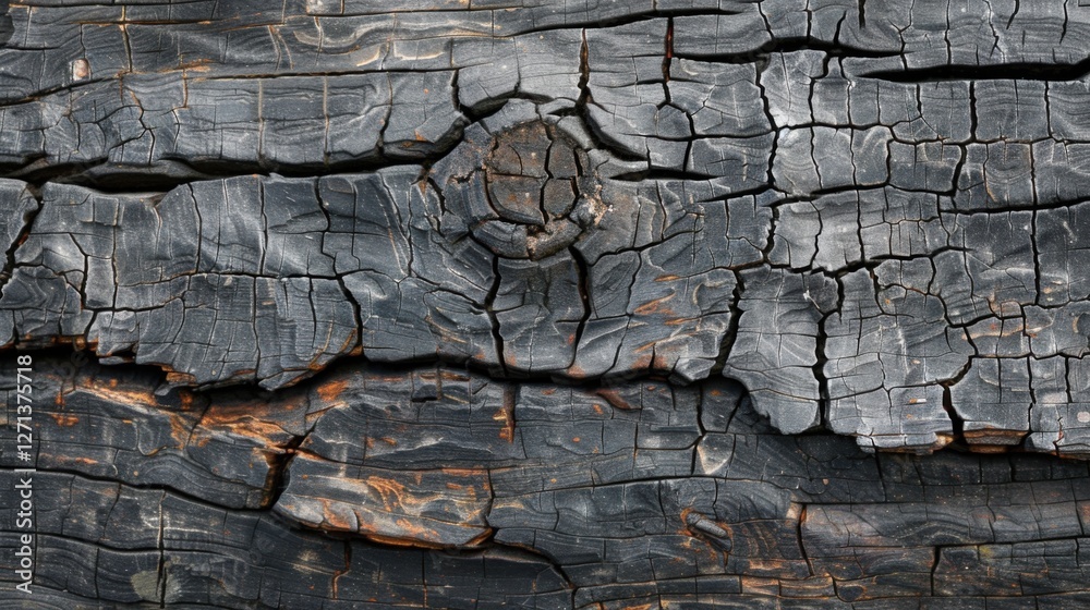 Fototapeta premium A detailed view of an old wooden surface with cracks, captured from above, showcasing a beautiful wood texture background