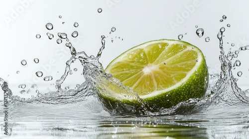 Splashing Water on Lime Fruits