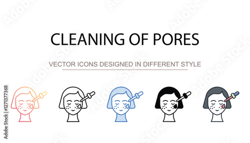 Cleaning Of Pores icon design with white background stock illustration