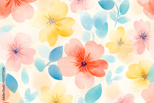 A watercolor Floral pattern with Pastel colors that will perfectly fit into your design projects.