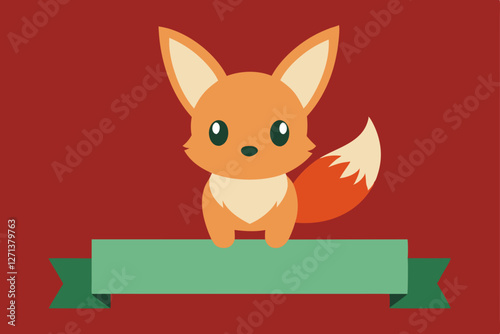 fox with ribbon