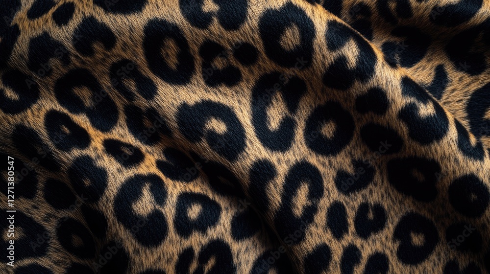 A wild, exotic animal print with leopard spots on a soft, textured fabric. This handbag adds an eye-catching fashion accessory. A wild, exotic animal print with leopard spots on a soft, textured fabric. This handbag adds an eye-catching fashion accessory.