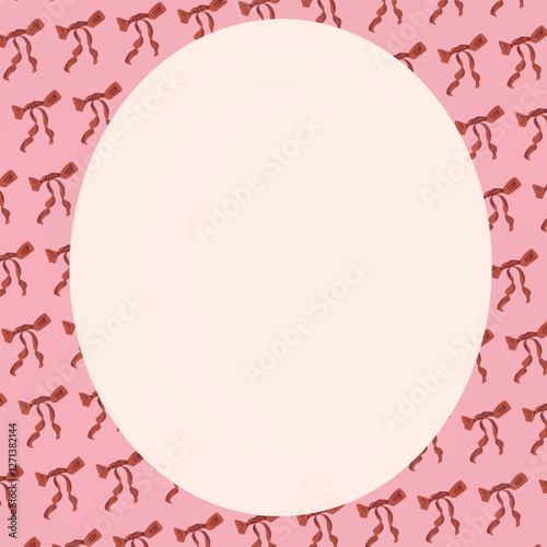 pink coquette bow frame illustration