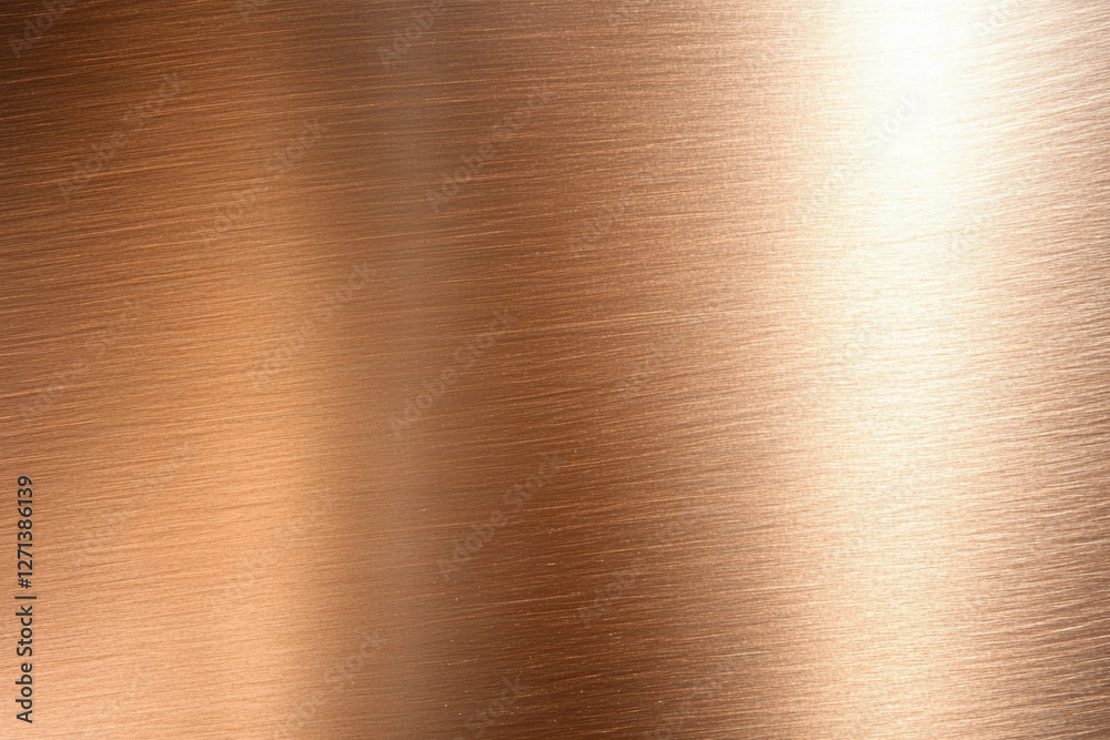 Copper surface with brushed texture reflecting light Copper surface with brushed texture reflecting light