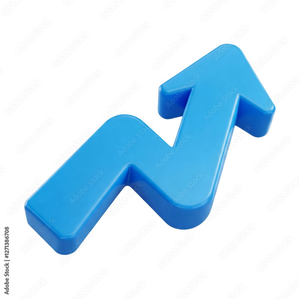 3D up arrow icon on transparent background, ideal for business concepts and presentations 3D up arrow icon on transparent background, ideal for business concepts and presentations