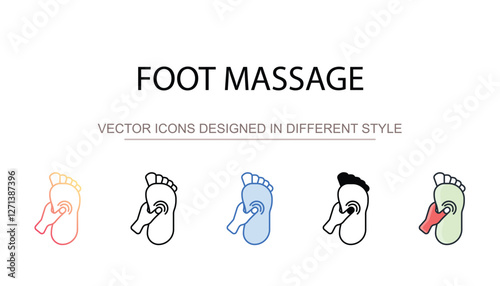 Foot Massage icon design with white background stock illustration