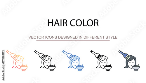Hair Color icon design with white background stock illustration