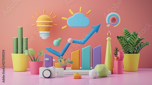 Cartoon illustration of a birthday cake with candles, vector icon design for business, baby, and toy themes, perfect for infographics and symbols