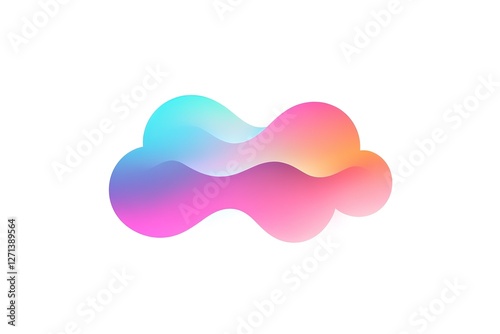 Dreamy Pastel Cloud Icon: Soft Gradient, Rounded Edges, Gentle Design Element for App, Website, UI, UX, Branding, Logo, Soft Cloudscape, Airy, Fluffy, Whimsical, Celestial, Sky, Weather, Nature,      