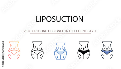 Liposuction icon design with white background stock illustration