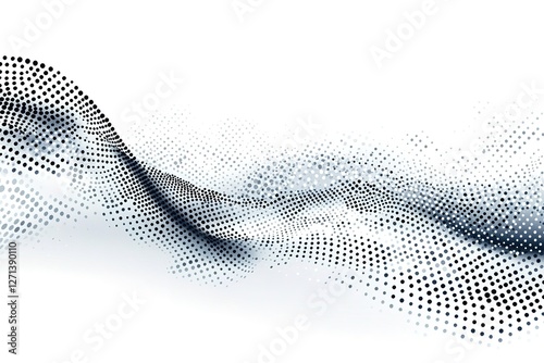 Dynamic Dotted Wave Abstract Design: Elegant, modern, and versatile vector illustration perfect for backgrounds, websites, presentations, and more. Ideal for tech, science, or design projects needing 