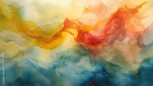an abstract watercolor background with soft, flowing colors.