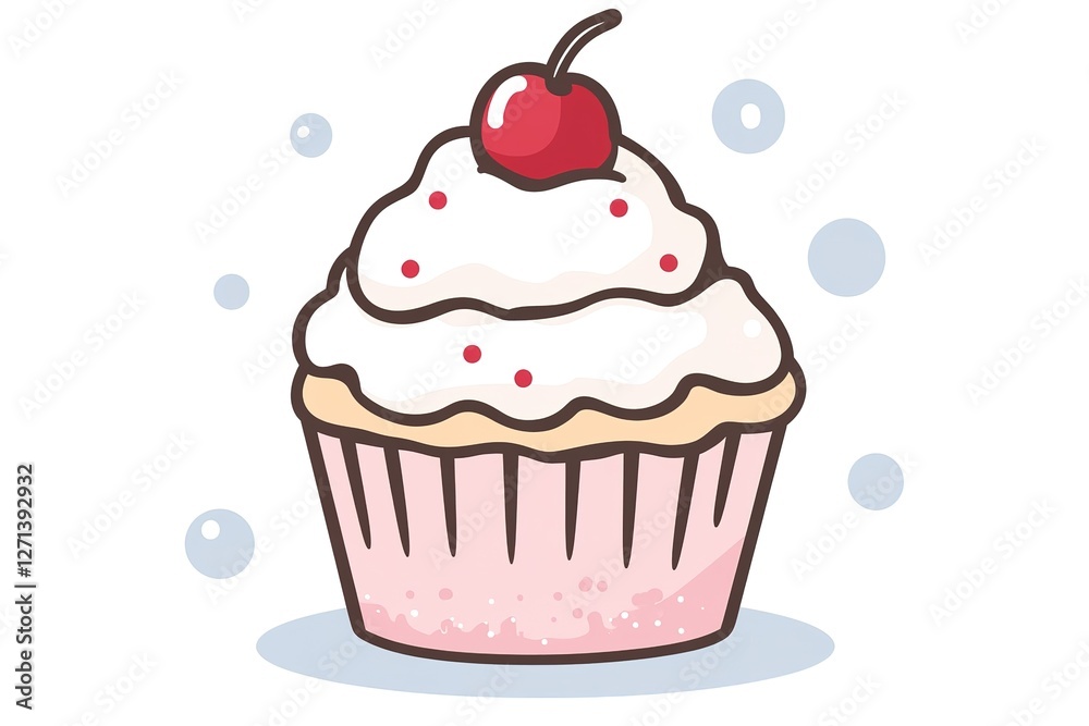 Adorable Pink Cake Icon: Red & White Sweet Treat Design Element. Perfect for bakery logos, websites, apps, and cute branding projects. This charming illustration adds a delightful touch to any Adorable Pink Cake Icon: Red & White Sweet Treat Design Element. Perfect for bakery logos, websites, apps, and cute branding projects. This charming illustration adds a delightful touch to any