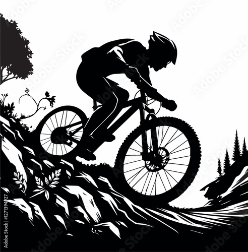 silhouette of a cyclist