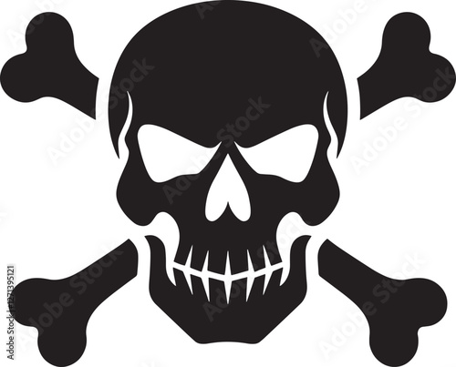 Skull and crossbones icon vector. Death symbol, danger or poison icon