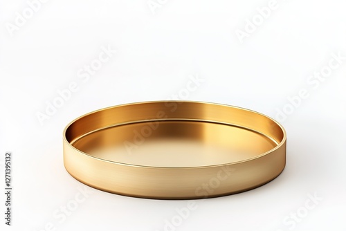 Wallpaper Mural Elegant Gold Round Tray: Perfect for Mockups, Product Displays, and Lifestyle Photography. Isolated on white, this flat-bottom tray offers a luxurious and versatile design element for your creative    Torontodigital.ca