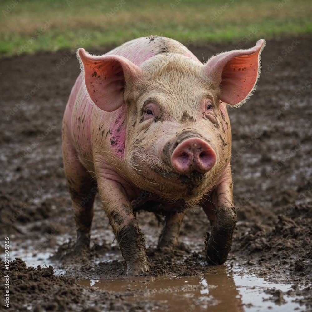 pig in the mud Piglet Joyfully Playing In Muddy Terrain Piglet Running Through Muddy Field Pink Piglet Playing in Muddy Puddle on Farmland pig in the mud Piglet Joyfully Playing In Muddy Terrain Piglet Running Through Muddy Field Pink Piglet Playing in Muddy Puddle on Farmland