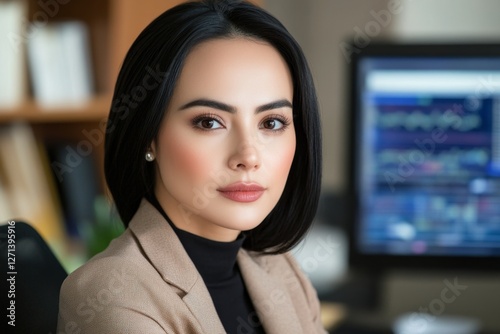 A news reporter discussing the latest public opinion survey results on a television broadcast