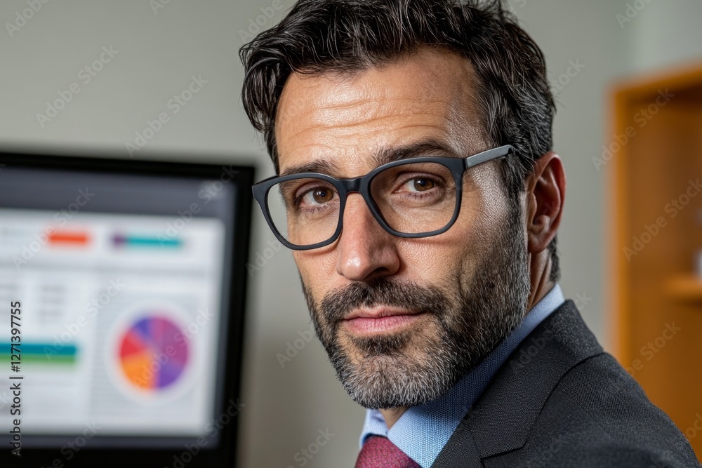 A real estate agent studying housing market statistics to determine pricing trends A real estate agent studying housing market statistics to determine pricing trends