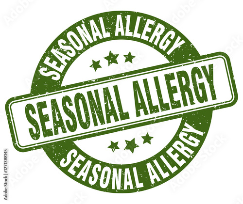 seasonal allergy stamp. seasonal allergy label. round grunge sign