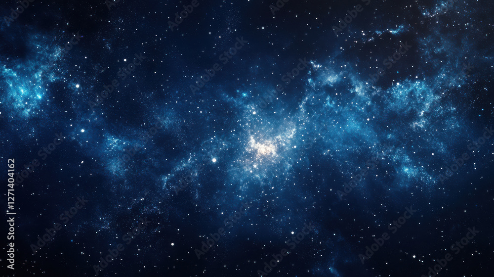 A celestial scene showcasing a galaxy with soft blues and silvery-white hues A celestial scene showcasing a galaxy with soft blues and silvery-white hues