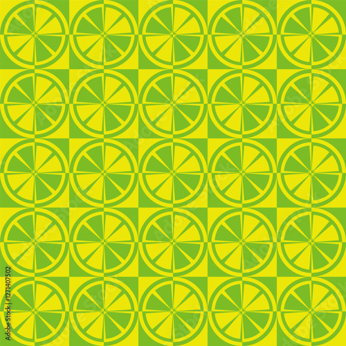 Lemon Fruit Slice Summer Geometric Pattern Modern Shapes Background