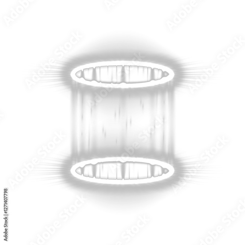 Glowing Sci-Fi Portal with Futuristic Energy Rings, Neon Light Wormhole, Holographic Teleportation Gateway on Transparent Background for Fantasy and Cyberpunk Design