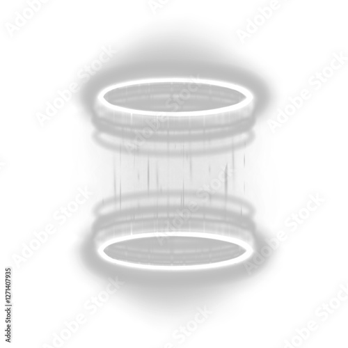 Mystical Energy Portal with Floating Luminescent Rings, Futuristic Sci-Fi Teleportation Effect, Fantasy Wormhole with Neon Glow for Game, UI, and Digital Art Projects