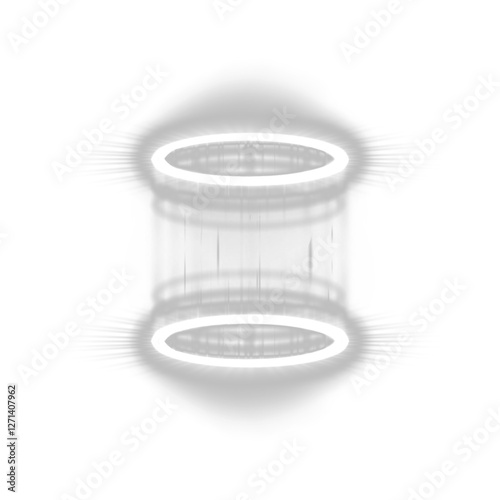 Mystical Energy Portal with Floating Luminescent Rings, Futuristic Sci-Fi Teleportation Effect, Fantasy Wormhole with Neon Glow for Game, UI, and Digital Art Projects