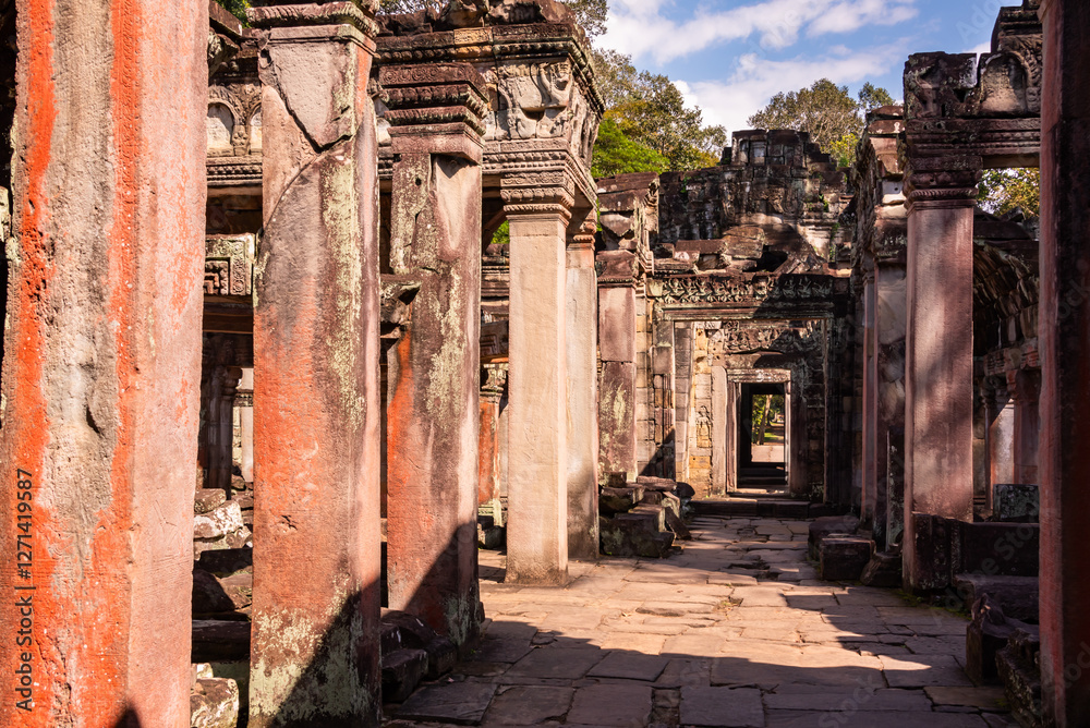 Naklejka premium Angkor ancient temple ruins in Cambodia