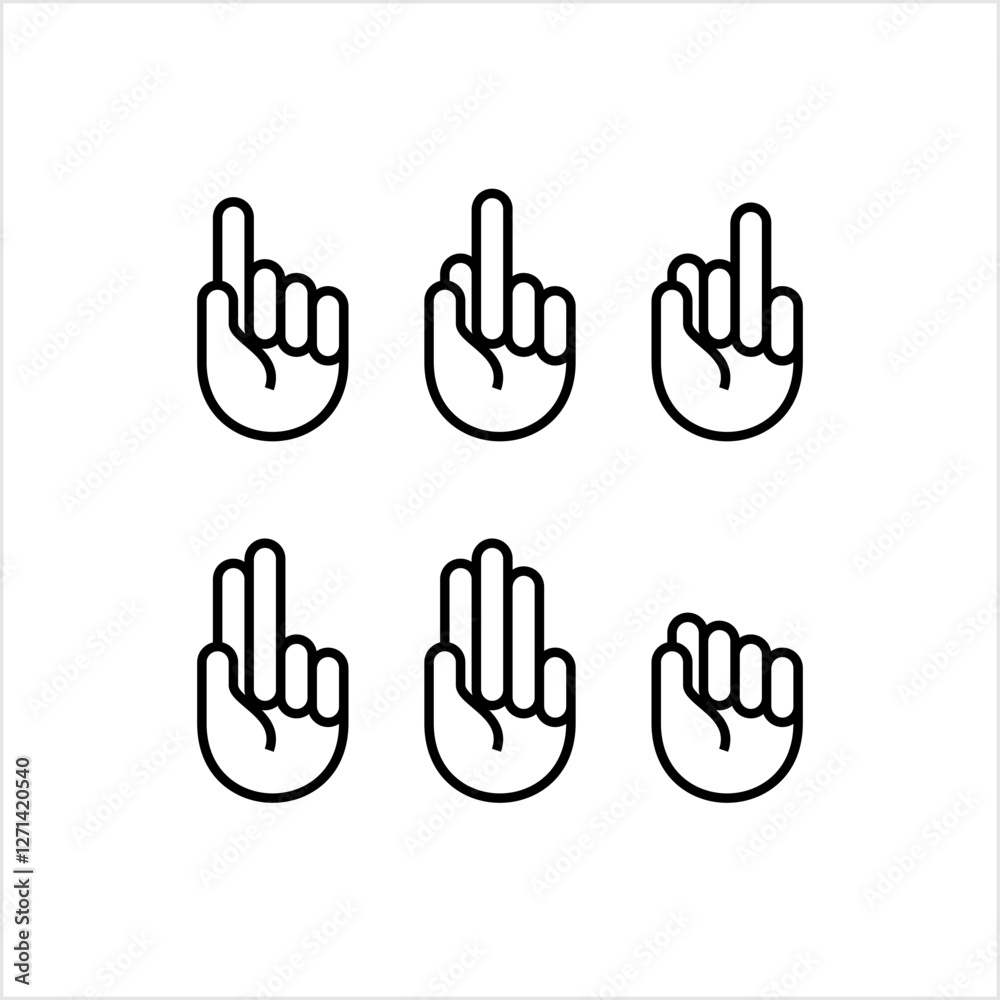 Obraz premium Human Hand Icon, Human Gesture Icon