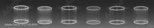Mystical Energy Portal with Floating Luminescent Rings, Futuristic Sci-Fi Teleportation Effect, Fantasy Wormhole with Neon Glow for Game, UI, and Digital Art Projects