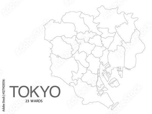 東京都23区白地図