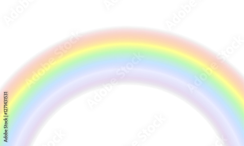 Colorful rainbow arc with soft glow, transparent overlay, smooth gradient, bright illumination, ethereal sky effect, vivid prismatic spectrum, surreal light refraction, fantasy weather background, sea
