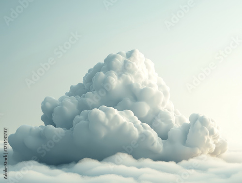 Solitary Cloud Formation in a Sky of Calm photo