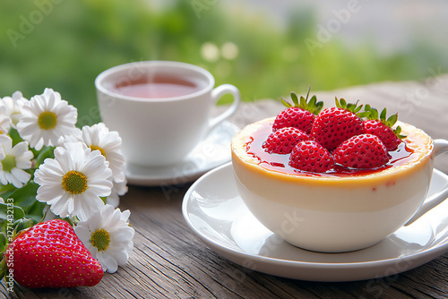  strawberry crame bralae rustic photo