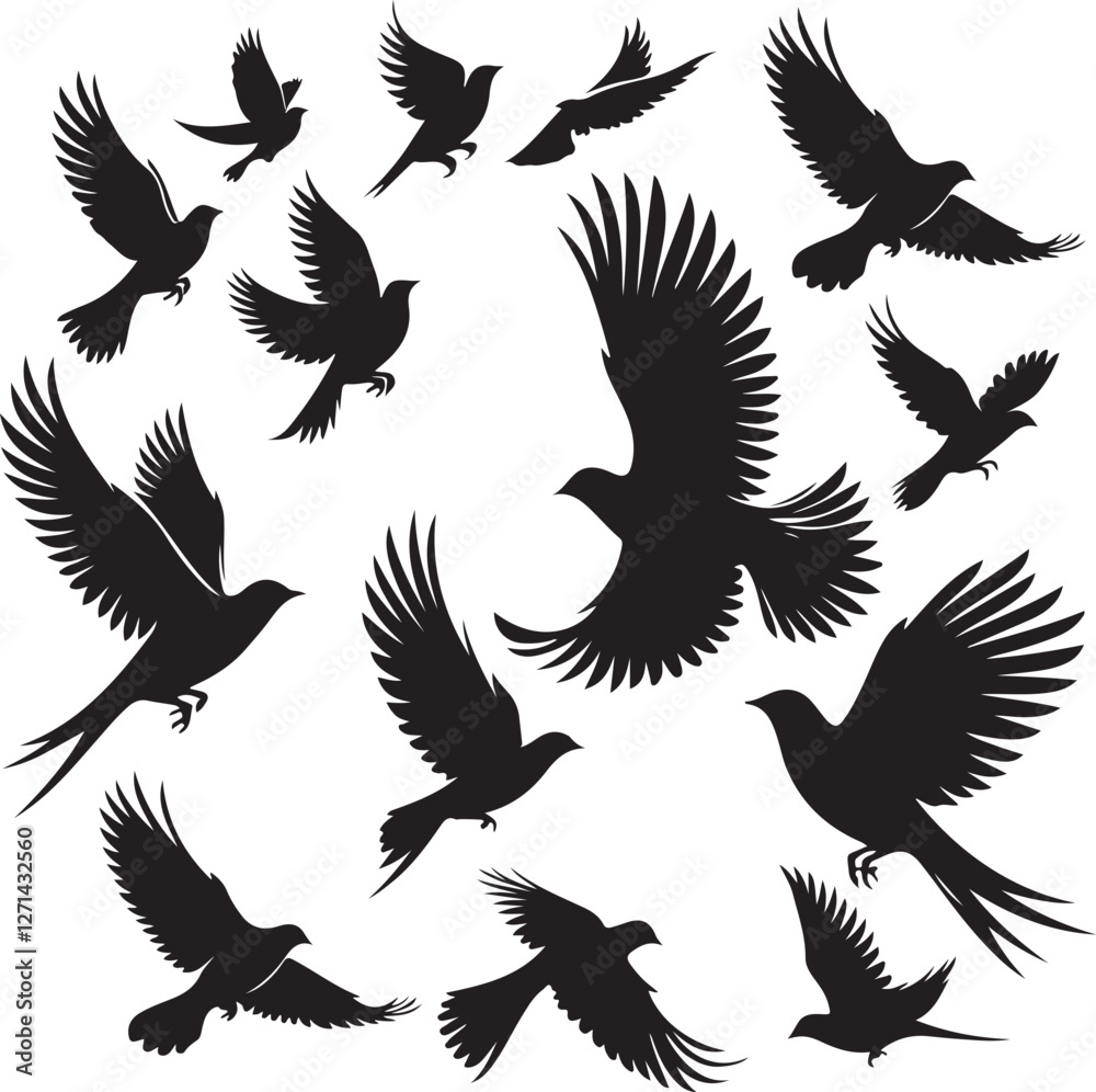 Fototapeta premium birds silhouette victor design isolated on the white background.