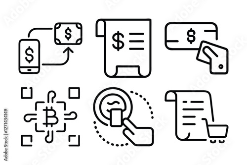 Payment icon 6 set vector art illustration