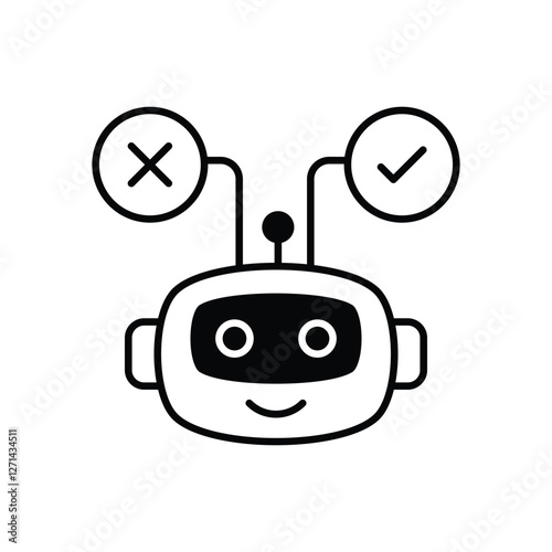 Automated Decision icons vector stock illustration