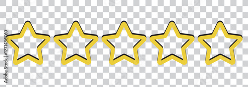 Five star rating. Product review flat icon for apps and websites