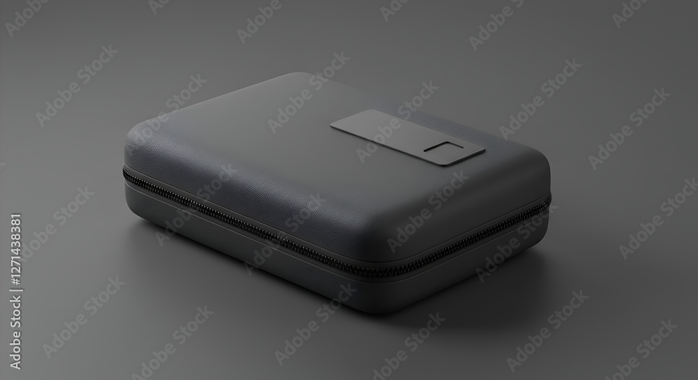 Stylish black zippered case. Stylish black zippered case.