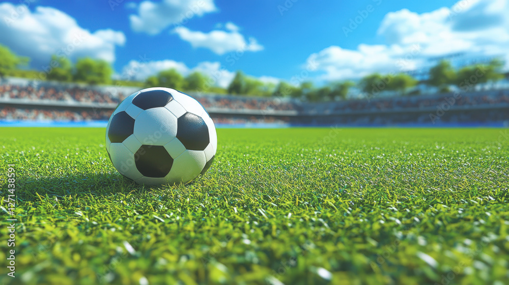 Fototapeta premium A football on the field lawn