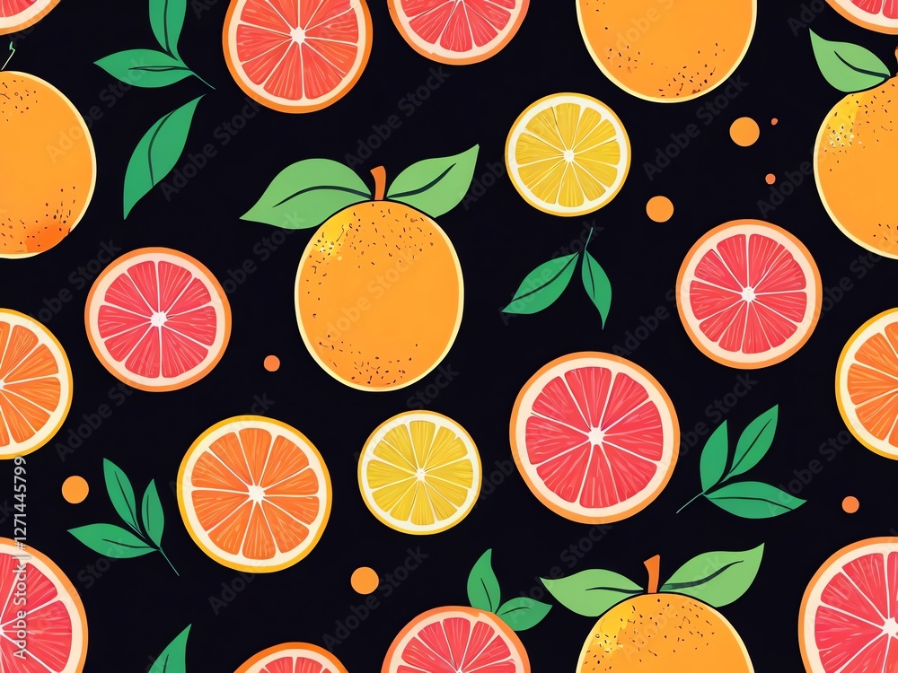 Vibrant Citrus Fruit Pattern: A Delightful Design Featuring Oranges, Grapefruits, and Lemons Vibrant Citrus Fruit Pattern: A Delightful Design Featuring Oranges, Grapefruits, and Lemons